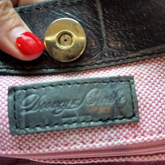 Dooney & Bourke Blue Croc Embossed Leather Top Handle Shoulder Bag Purse - Picture 10 of 11